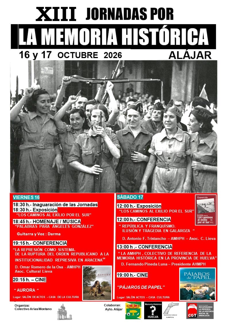 XIII jornadas mh alajar cartel definitivo